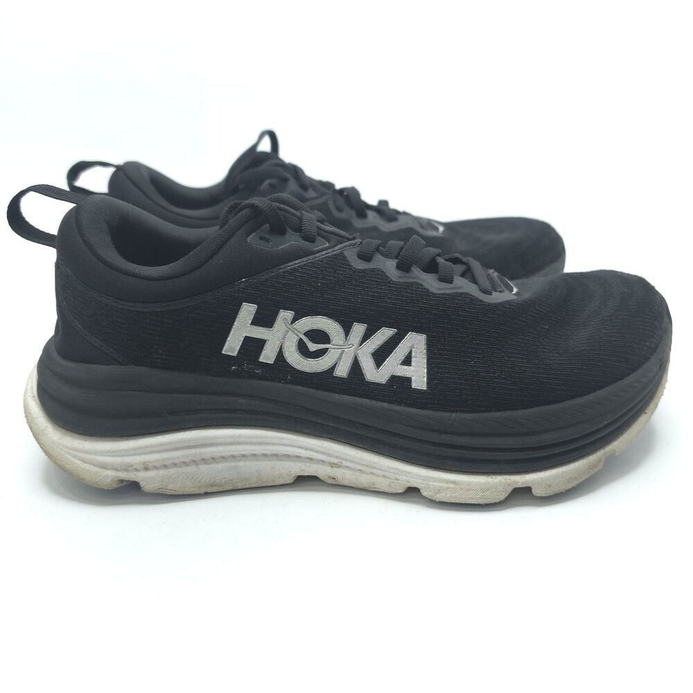 Hoka One One Gaviota 5 Shoes Women's Sz 8D Wide Black Running Sneakers Trainers